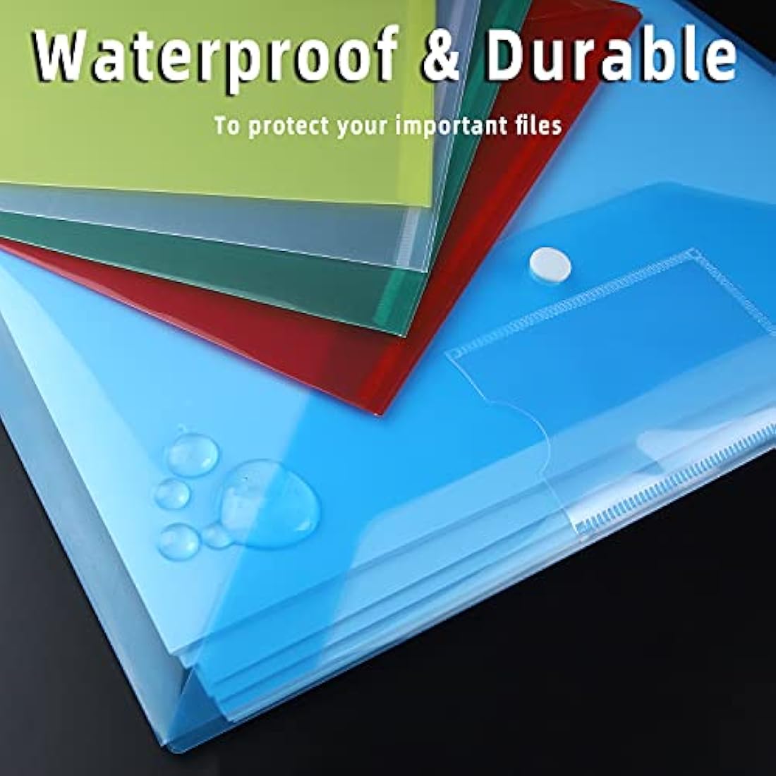 Jolof Store A4 Plastic Wallets – 12 Pack Durable Popper Folders