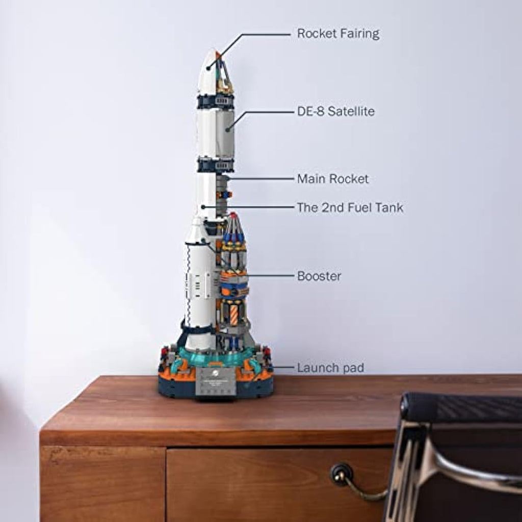 JMBricklayer Space Rocket Model Building Toy Set | 864 Piece STEM Kit