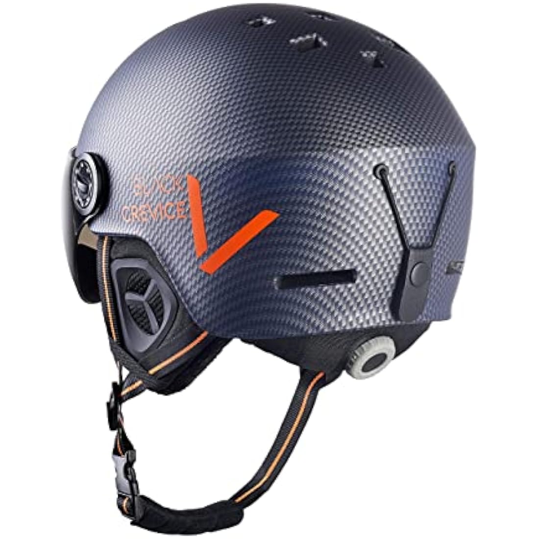 Black Crevice Sölden Ski Helmet with Visor - In-Mould Safety Gear