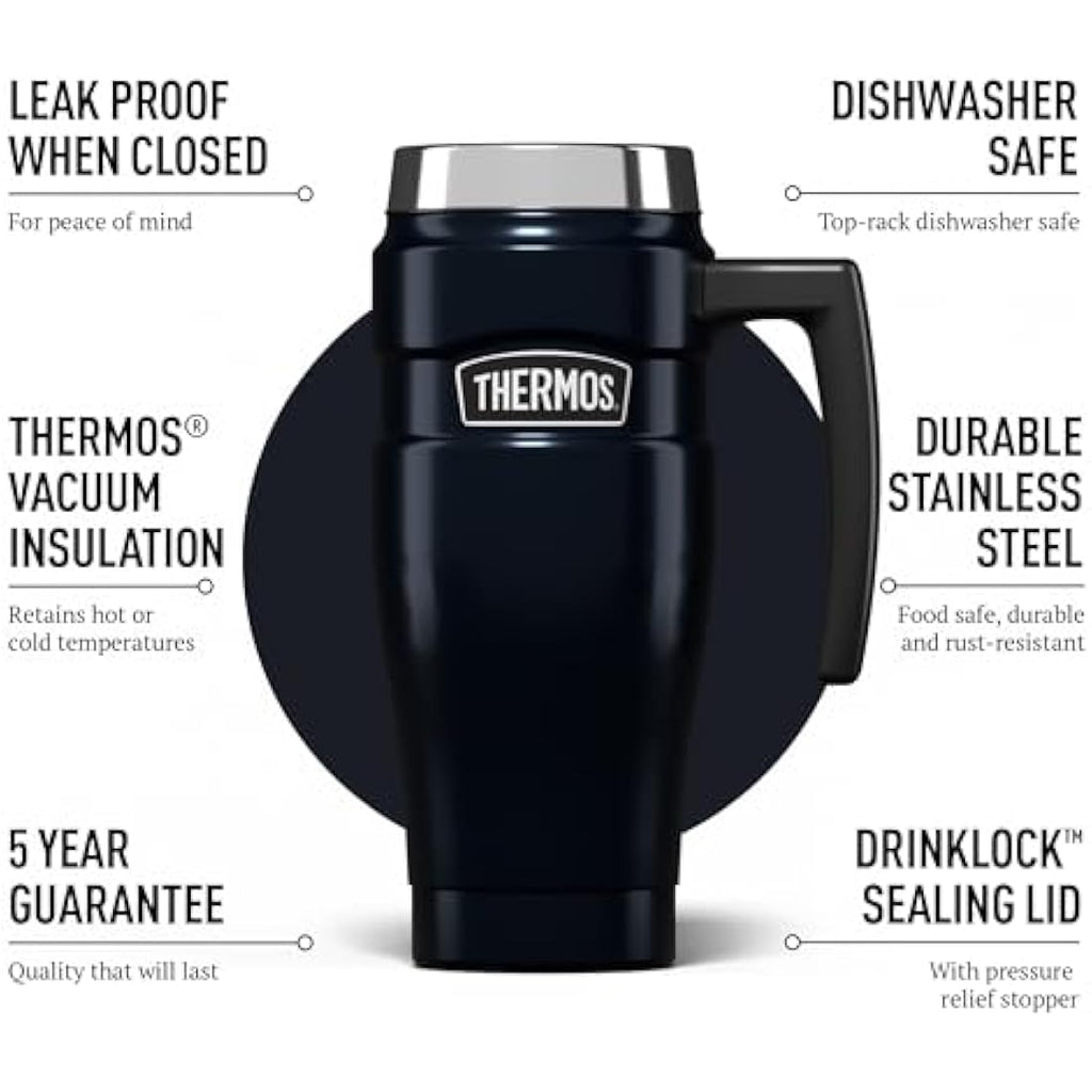 Thermos Stainless King Travel Mug - 470ml Midnight Blue Insulated Cup
