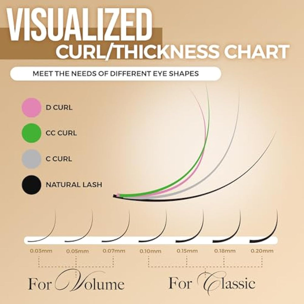LASHVIEW Silk Eyelash Extensions | C Curl 0.20mm Individual Lashes