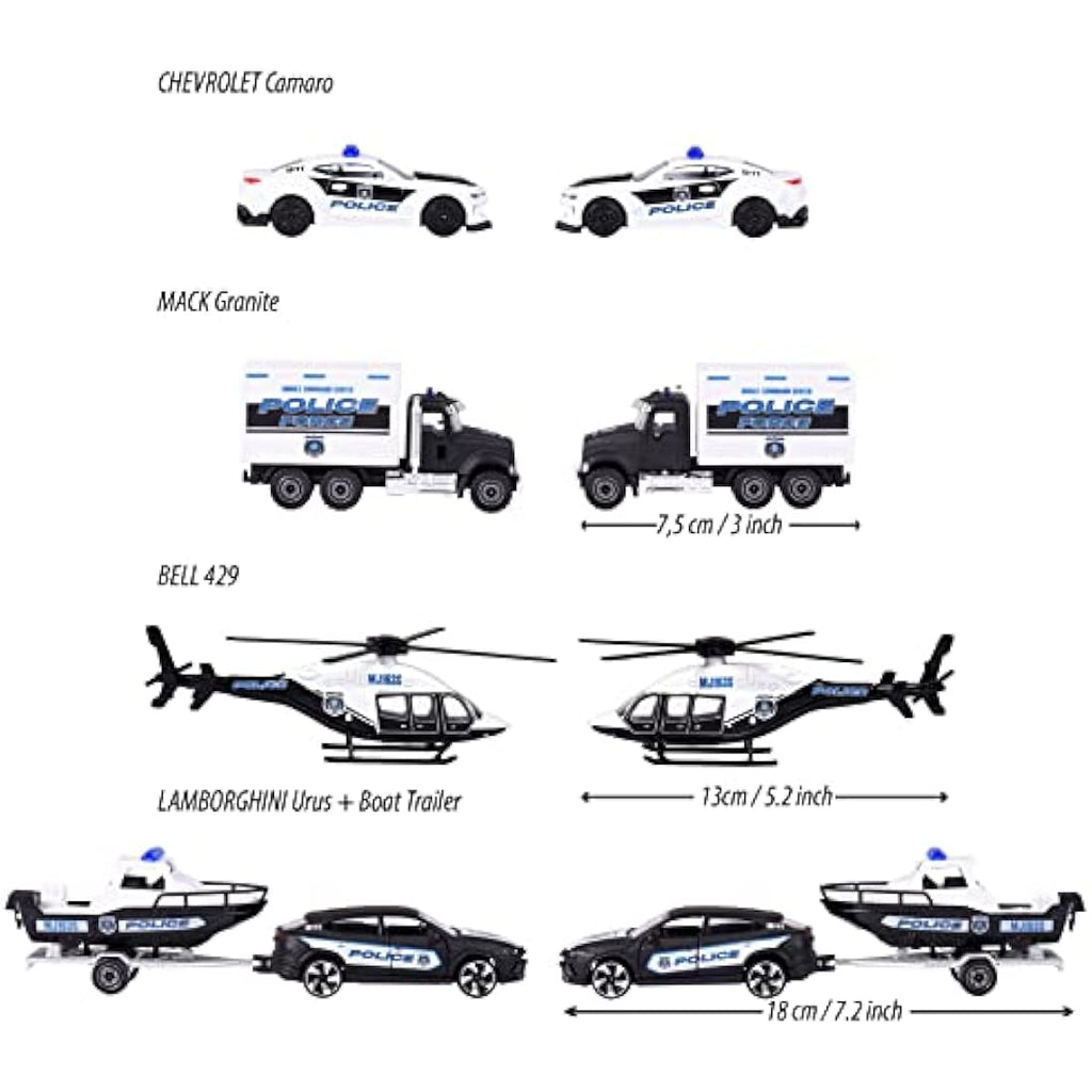 Majorette Porsche Police Force 4-Car Diecast Vehicle Gift Set