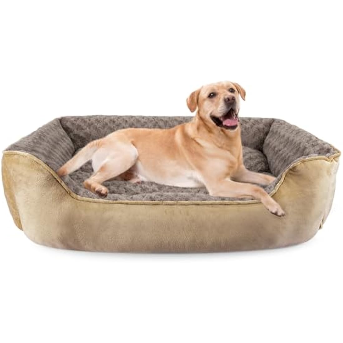 JOEJOY Calming Dog Bed – Washable Plush Anti-Anxiety Pet Mat, Beige