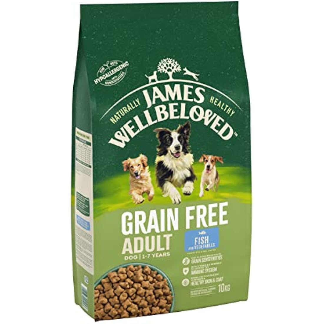 James Wellbeloved Grain Free Fish & Veg Hypoallergenic Dog Food - 10kg