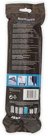 Brabantia Bin Liners Size D 15-20 Litre | Extra Strong Waste Bags - 60 Pack