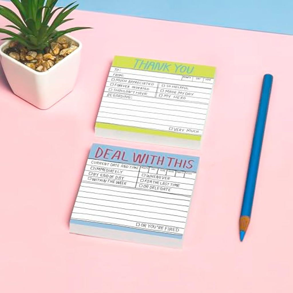Knock Knock Deal With This Sticky Notes – 8-Pack Hand-Lettered To-Do Pads
