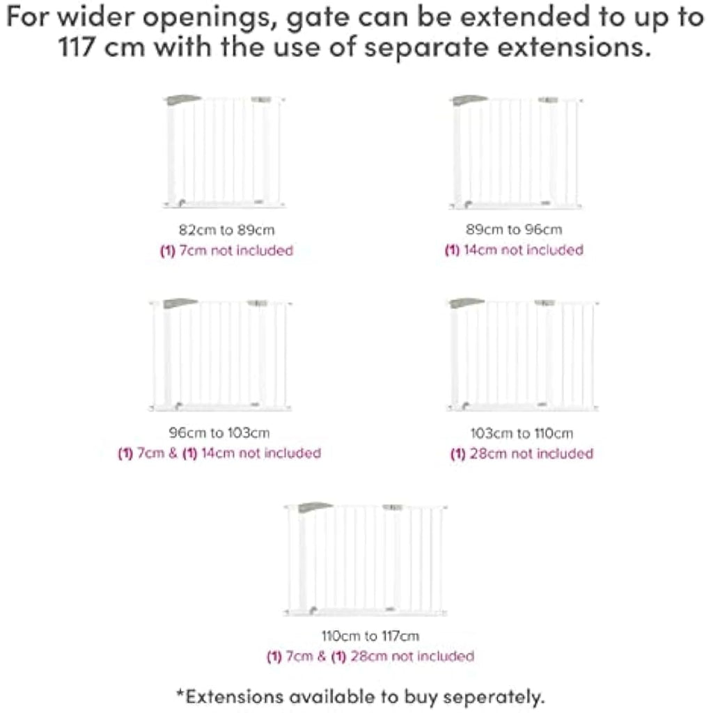 Munchkin Sure Shut Axis Baby Gate | Pressure Fit Stair Gate, 76-82cm