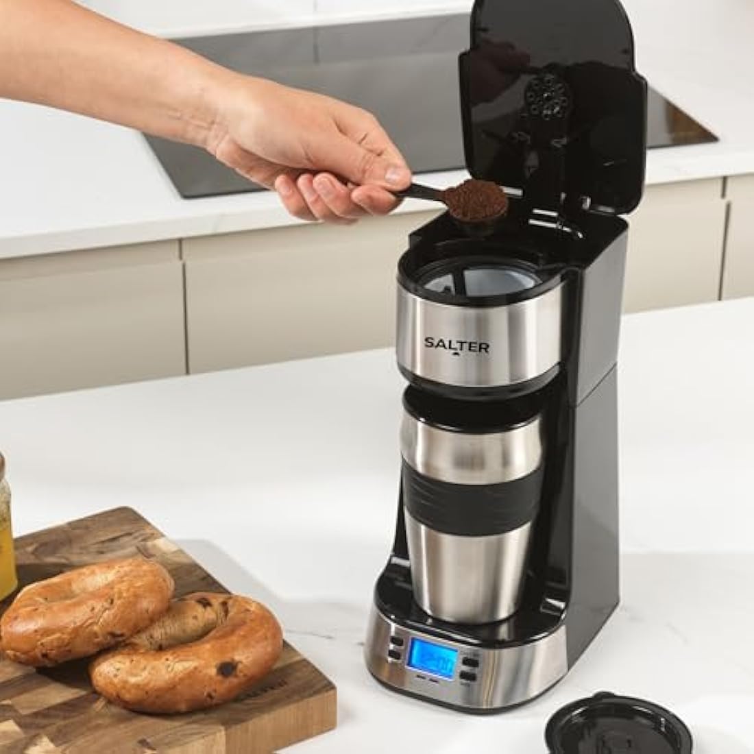 Salter EK2732 Personal Coffee Maker | 420ml Travel Mug & Washable Filter