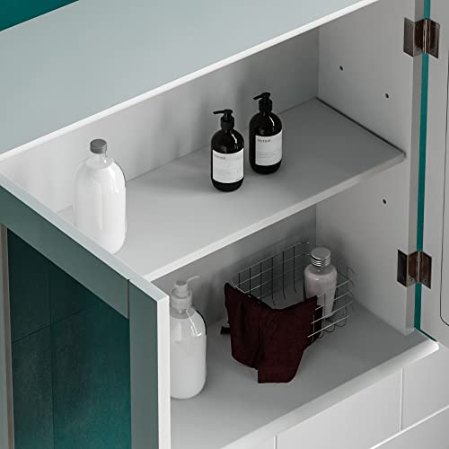 Bath Vida Priano Mirrored Bathroom Cabinet | 2 Door Wall Mounted White