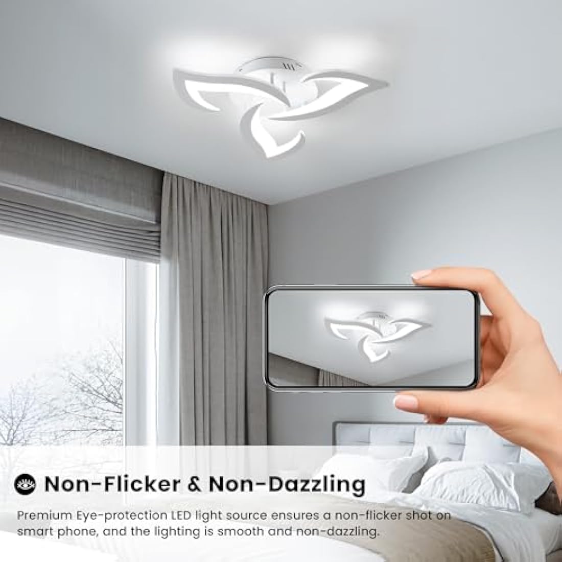 Dorlink LED Ceiling Light – 36W Modern Flower Acrylic Fixture, 6500K