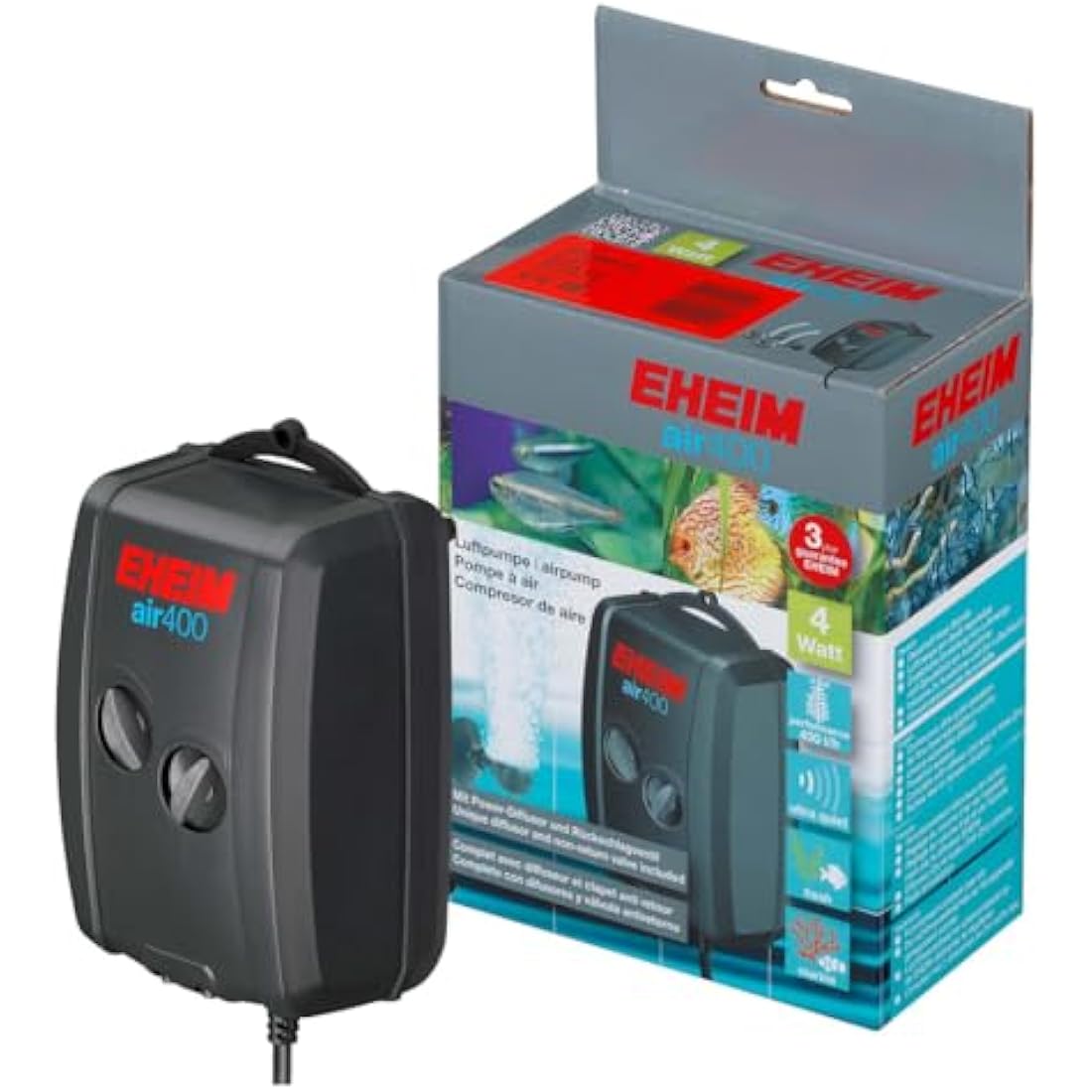 Eheim 400 Air Pump – Ultra-Quiet Adjustable Flow Aquarium Aerator