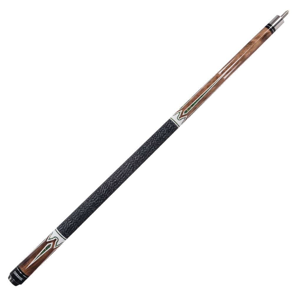 CUESOUL 58 Inch 19oz Maple Billiard Pool Cue | 1/2 Jointed Stick