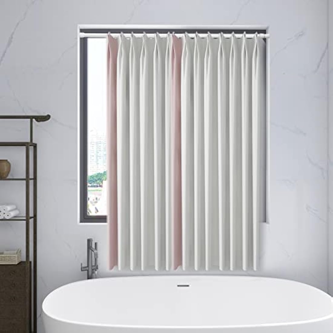 No-Drill Extendable Tension Curtain Rods, 105-190cm, 2 Pack