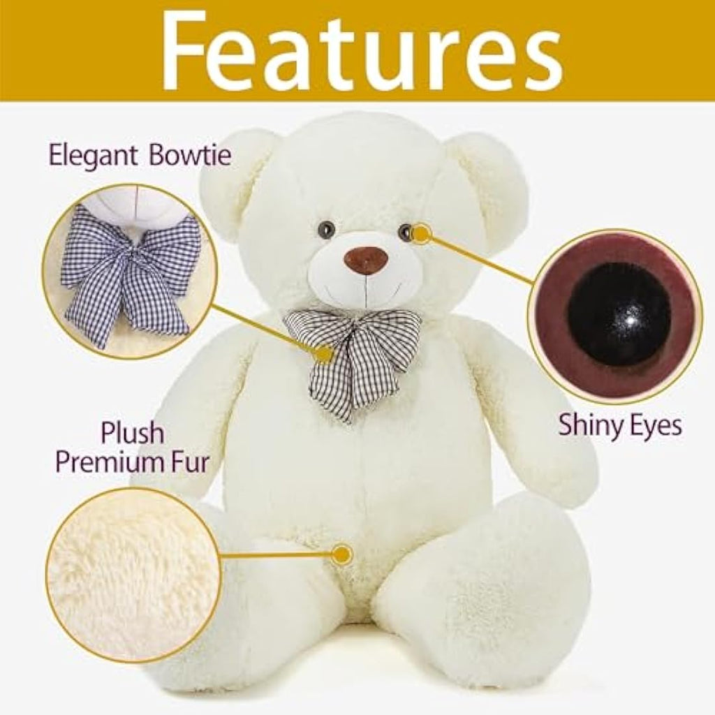 IKASA Giant Teddy Bear Stuffed Animal - 78cm Soft Plush Toy (White)