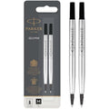 Parker Rollerball Pen Refills | Medium Point Black Quink Ink | 2 Count