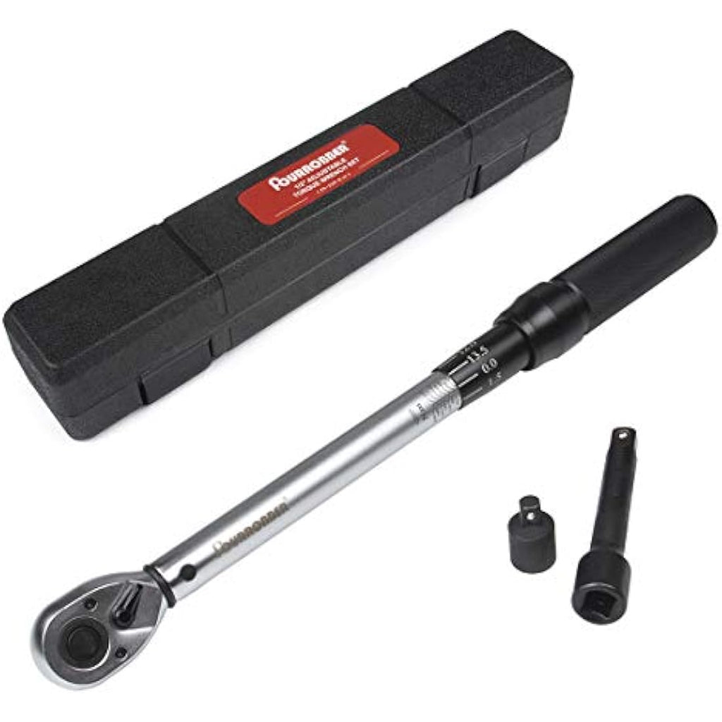 FOURROBBER 1/2-Inch Drive Click Torque Wrench Set, 25-220 Nm