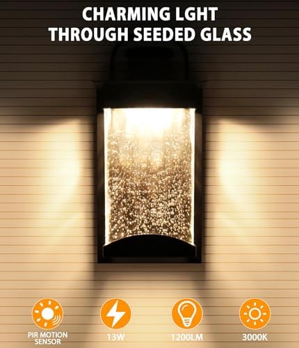 Lamomo Outdoor Motion Sensor Wall Light – 1200LM Dusk to Dawn LED Porch Lamp
