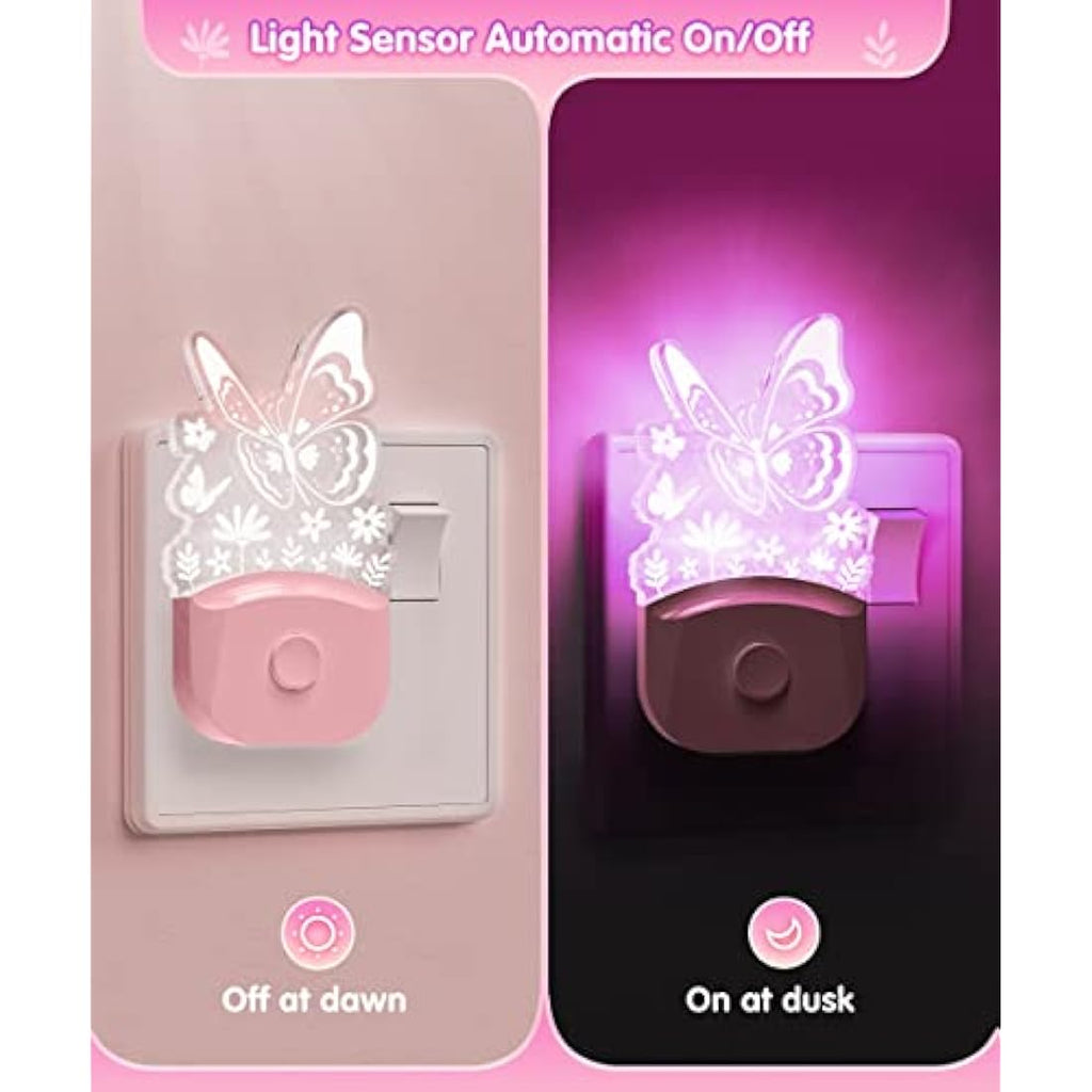 LOHAS Butterfly LED Night Light | Dusk to Dawn Sensor | RGB & Warm White