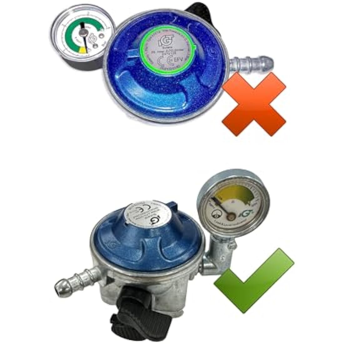 IGT Butane Gas Regulator with Pressure Gauge for 21mm Cylinders