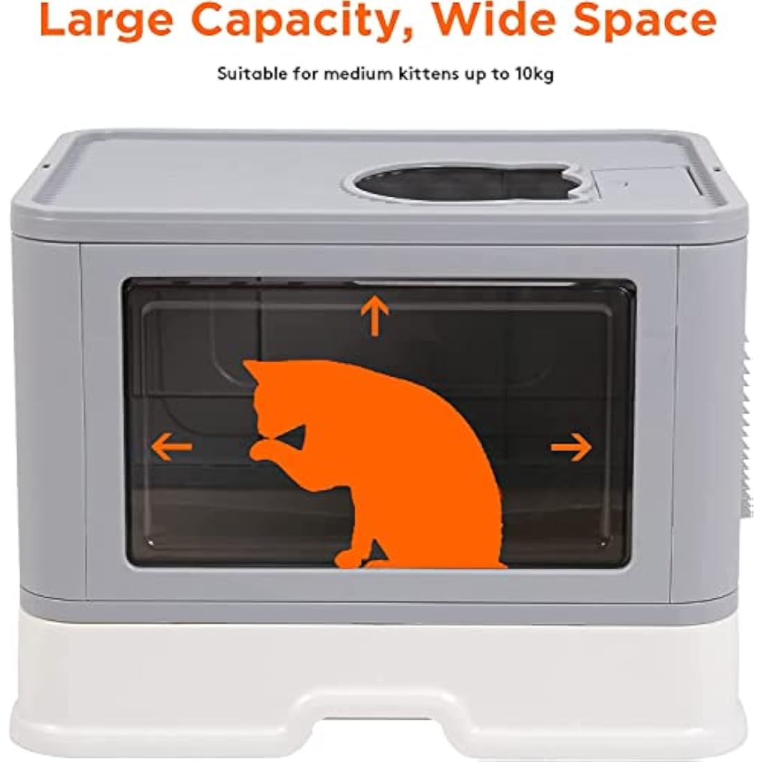 BingoPaw Foldable Large Cat Litter Box – Top Entry Enclosed Tray with Scoop