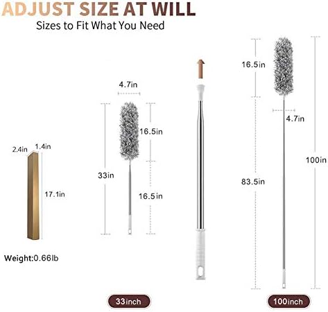 Microfiber Feather Duster | 100" Extendable Stainless Pole