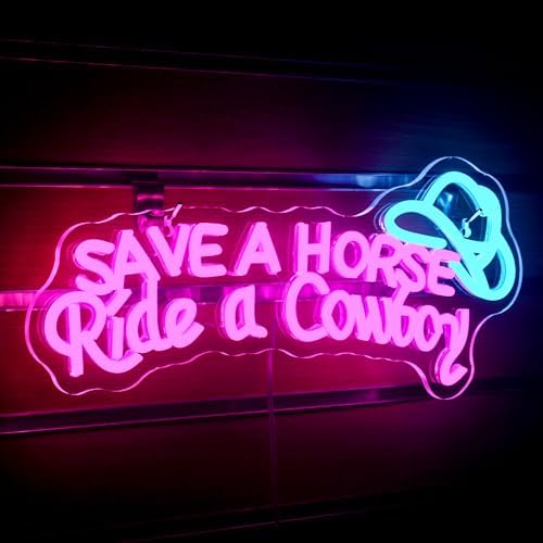 Cowboy Hat Neon Sign | Dimmable LED Wall Decor for Man Cave