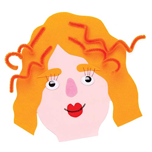 Baker Ross Skin Tone Face Cut-Outs – Paper Craft Shapes (Pack of 56)