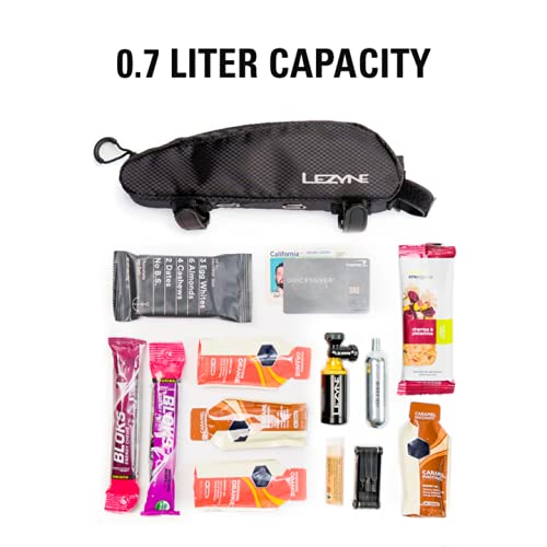 Lezyne Aero Frame Bag – Large Bicycle Tube Organizer, Black Nylon