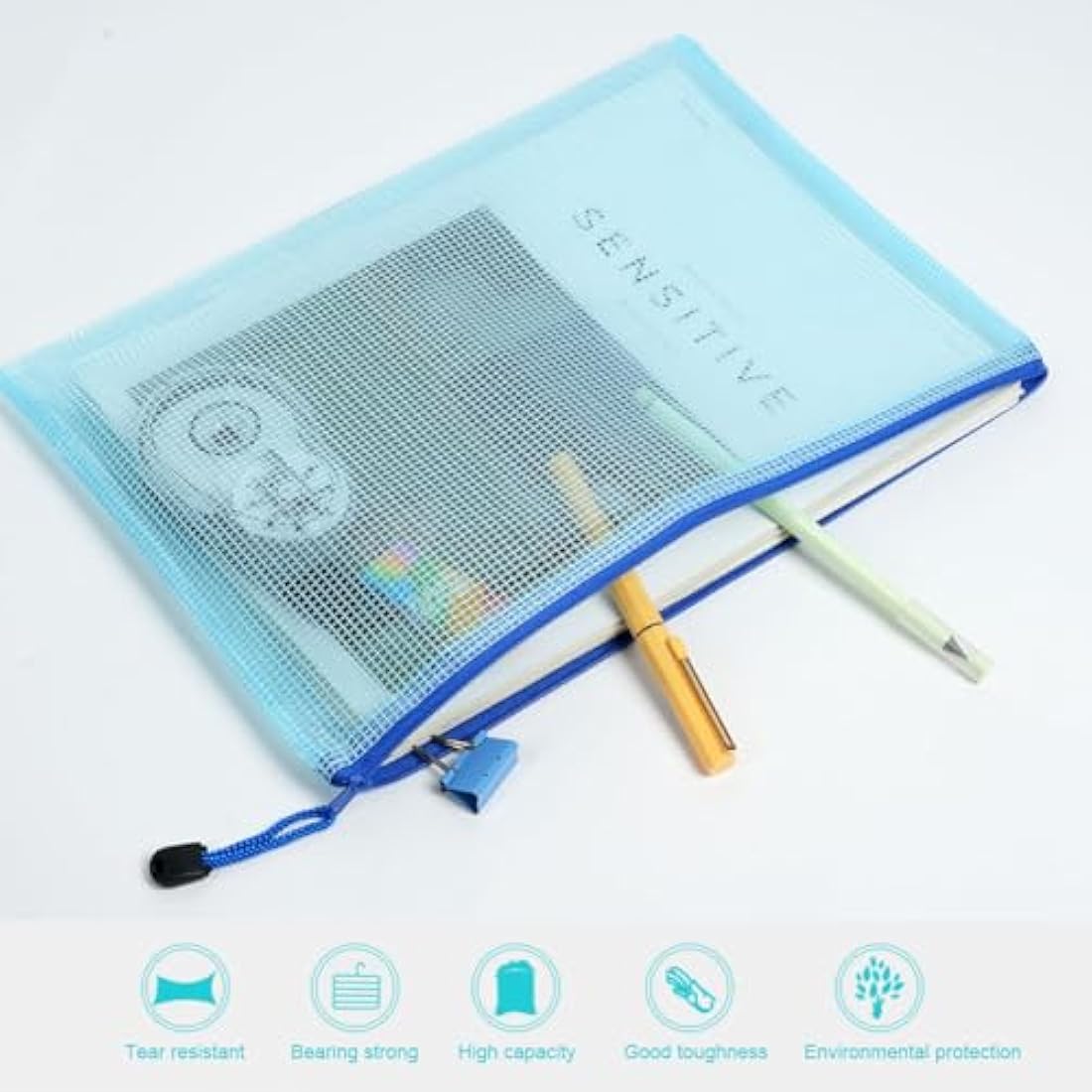 Vicloon 15Pcs Mesh Document Wallets – A4 A5 A6 Waterproof Zipper Bags