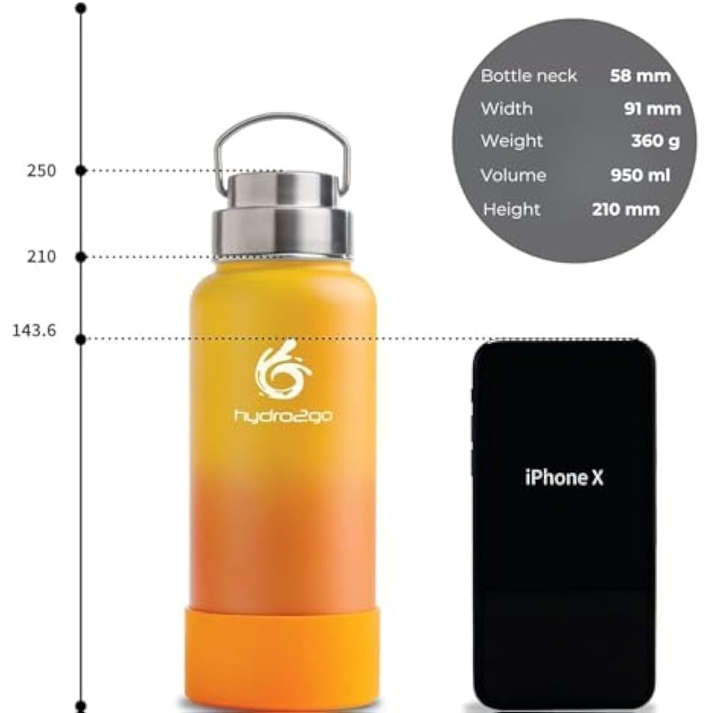 hydro2go Insulated Stainless Steel Water Bottle | 950ml Leak-Proof Mug