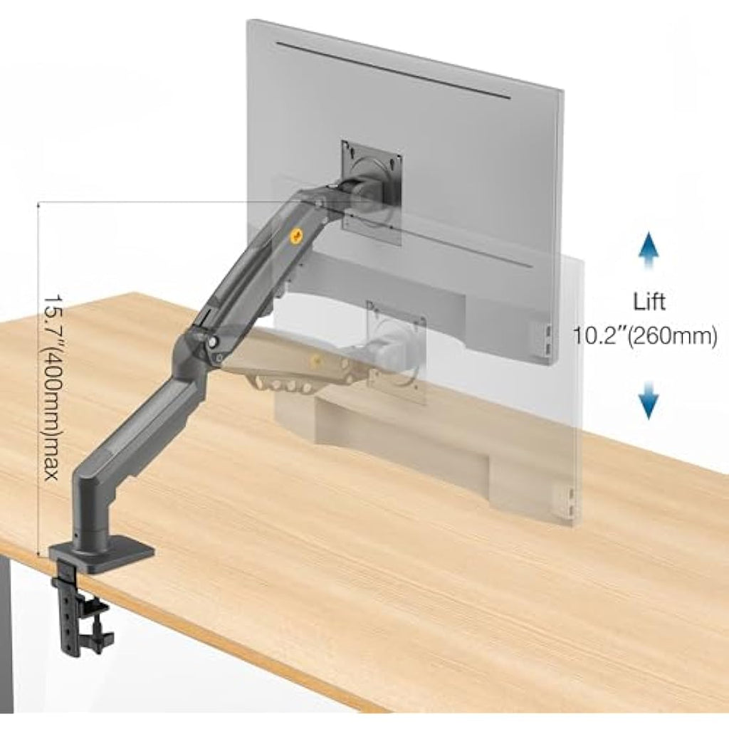 NB North Bayou Gas Spring Monitor Arm for 17-30 Inch Screens | F80 Mount