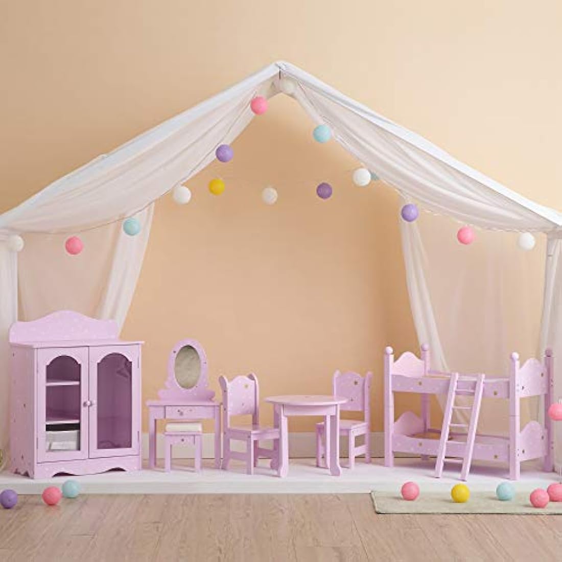 Olivia's Little World Wooden Doll Closet for 18" Dolls – Grey/Pink