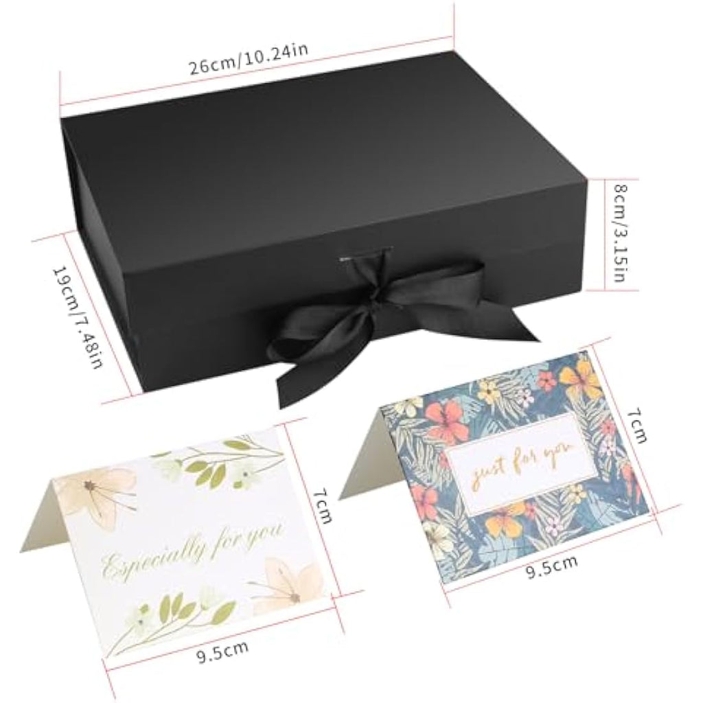 Jolof Store Black Magnetic Gift Box with Ribbon – Luxury Packaging 26cm