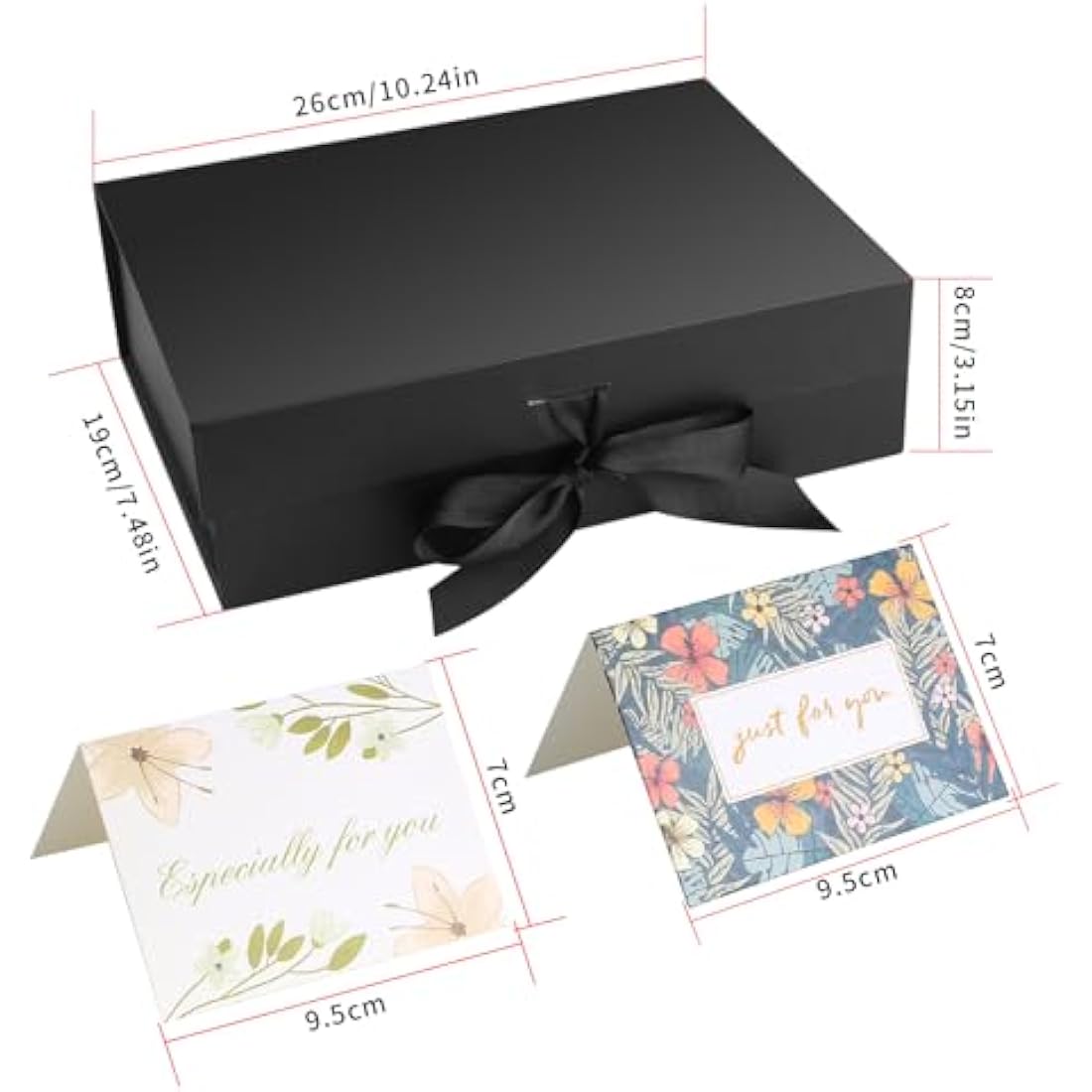 Jolof Store Black Magnetic Gift Box with Ribbon – Luxury Packaging 26cm
