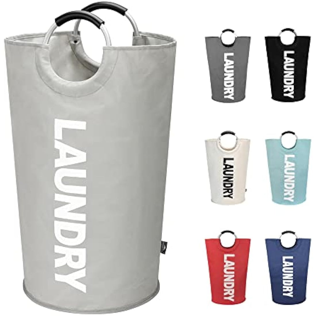DOKEHOM 90L Large Laundry Basket | Collapsible Oxford Fabric Hamper - Grey