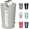 DOKEHOM 90L Large Laundry Basket | Collapsible Oxford Fabric Hamper - Grey