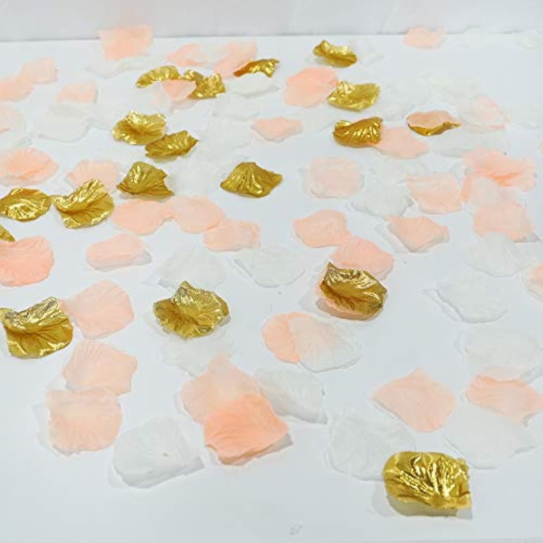 Silk Rose Petals – 1200pc Peach, Cream & Gold Wedding Decor