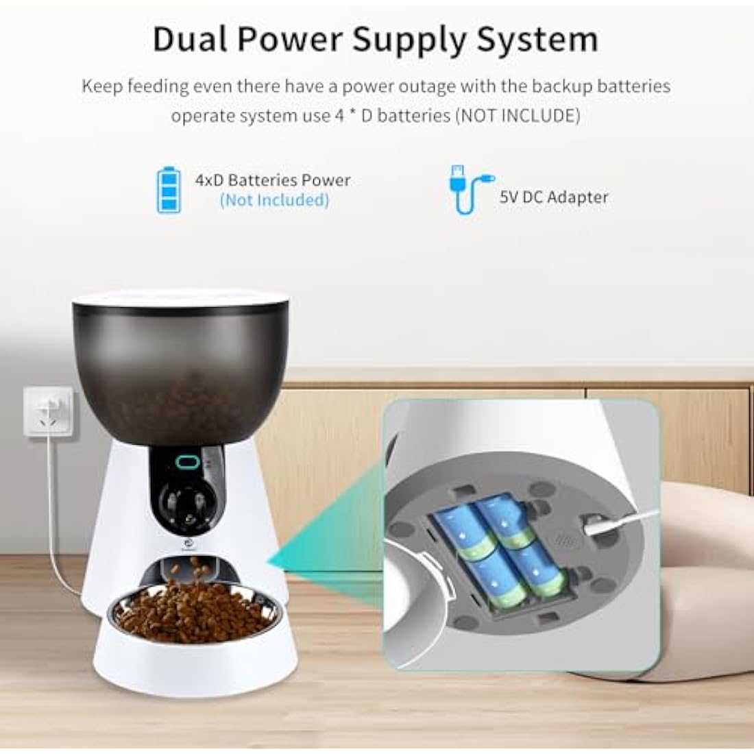 Podazz Automatic Cat Feeder with Camera | 5G WiFi Smart App Control, 4L
