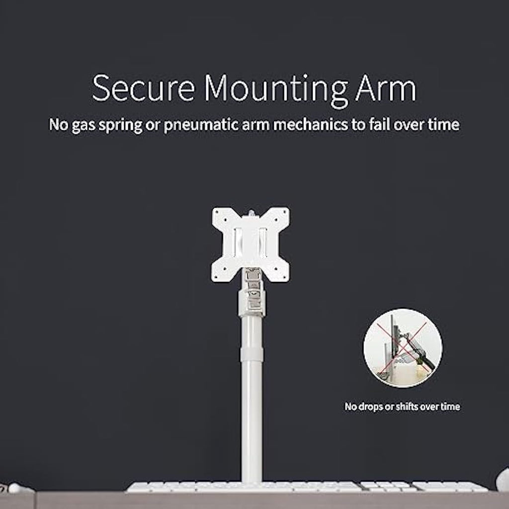 VIVO Single Monitor Arm Mount for 32-38 inch Screens, White | STAND-V001W