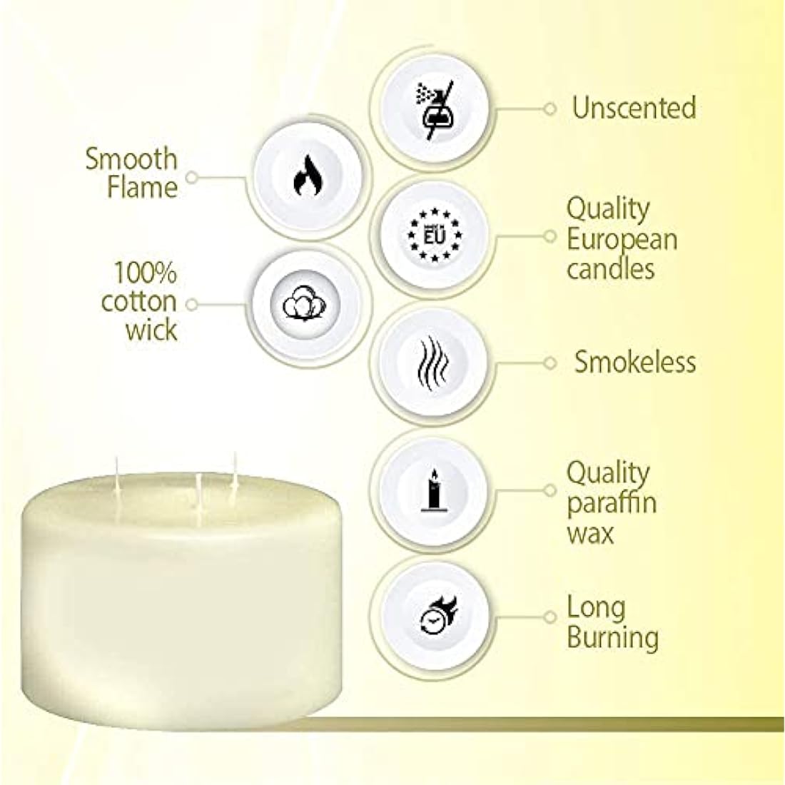 Bolsius Ivory Pillar Candle – Large Paraffin Wax Home Decor – 10x15cm