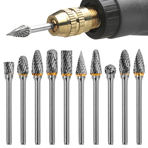 10pc Tungsten Carbide Rotary Burrs Set for Die Grinder