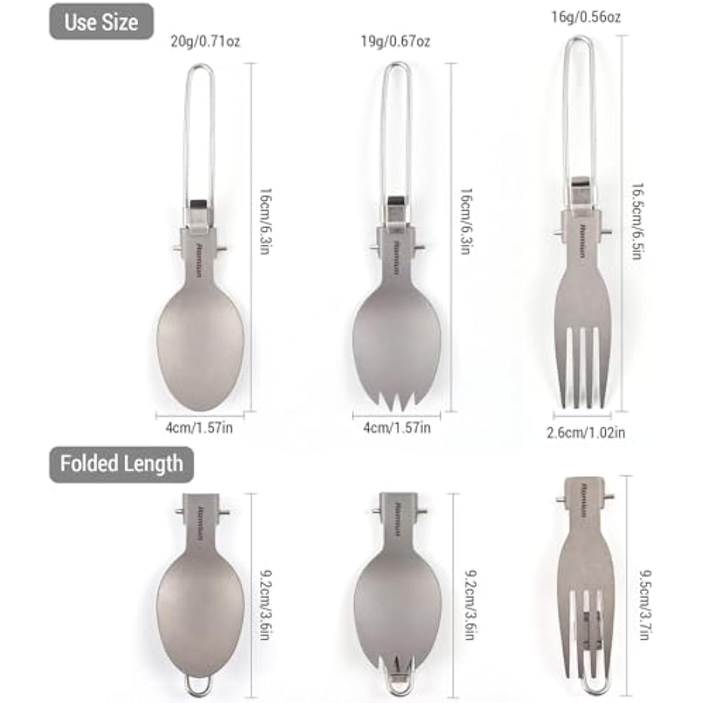 Aomiun 8PC Titanium Camping Plates Set | Ultralight Outdoor Dinnerware