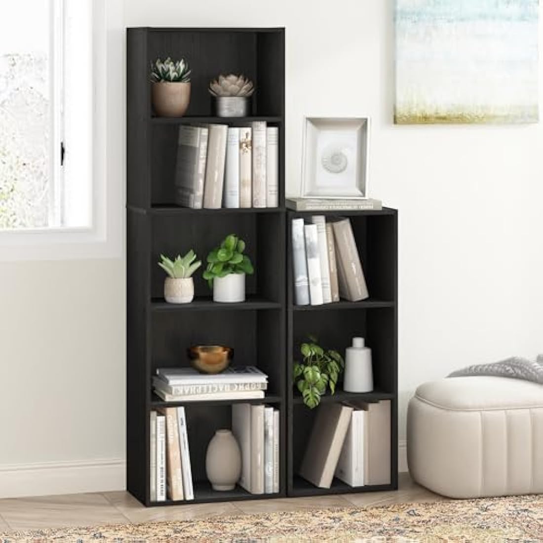 Furinno Luder 5-Tier Open Shelf Bookcase – Blackwood Storage Rack