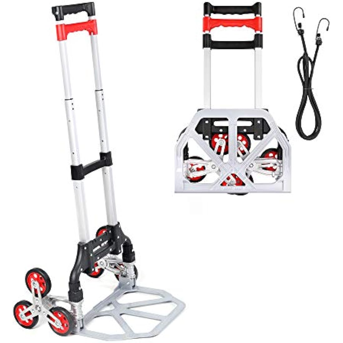 Navaris Stair Climbing Hand Trolley – Folding Aluminium Dolly Cart