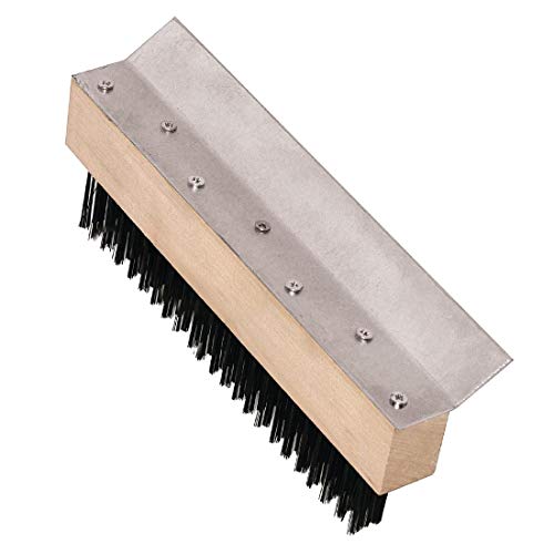 Vogue Pizza Oven Brush Head with Scraper – Carbon Steel Bristles