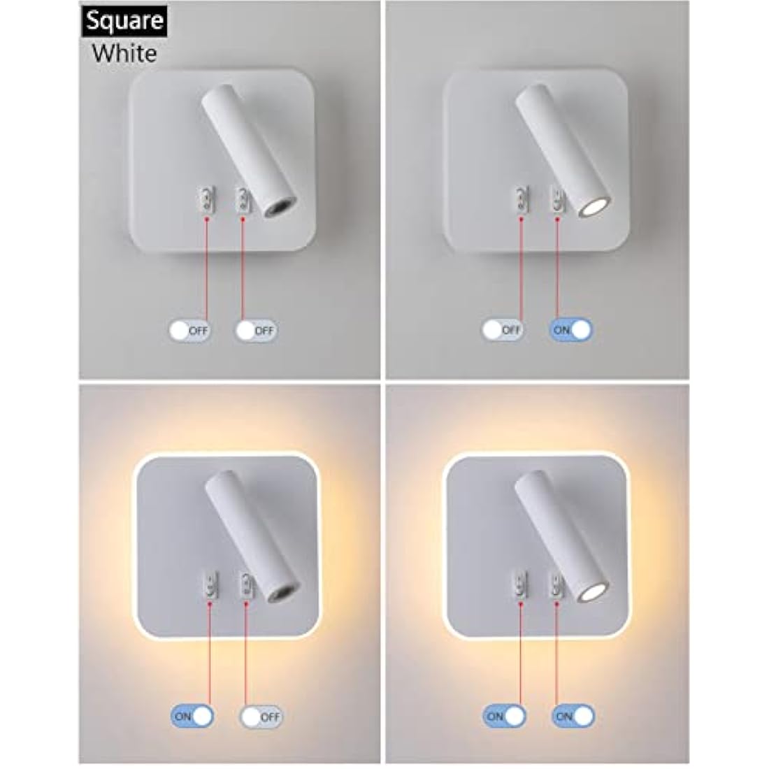 uksunvi LED Bedside Reading Wall Lamp – 12W Adjustable Spotlight, White