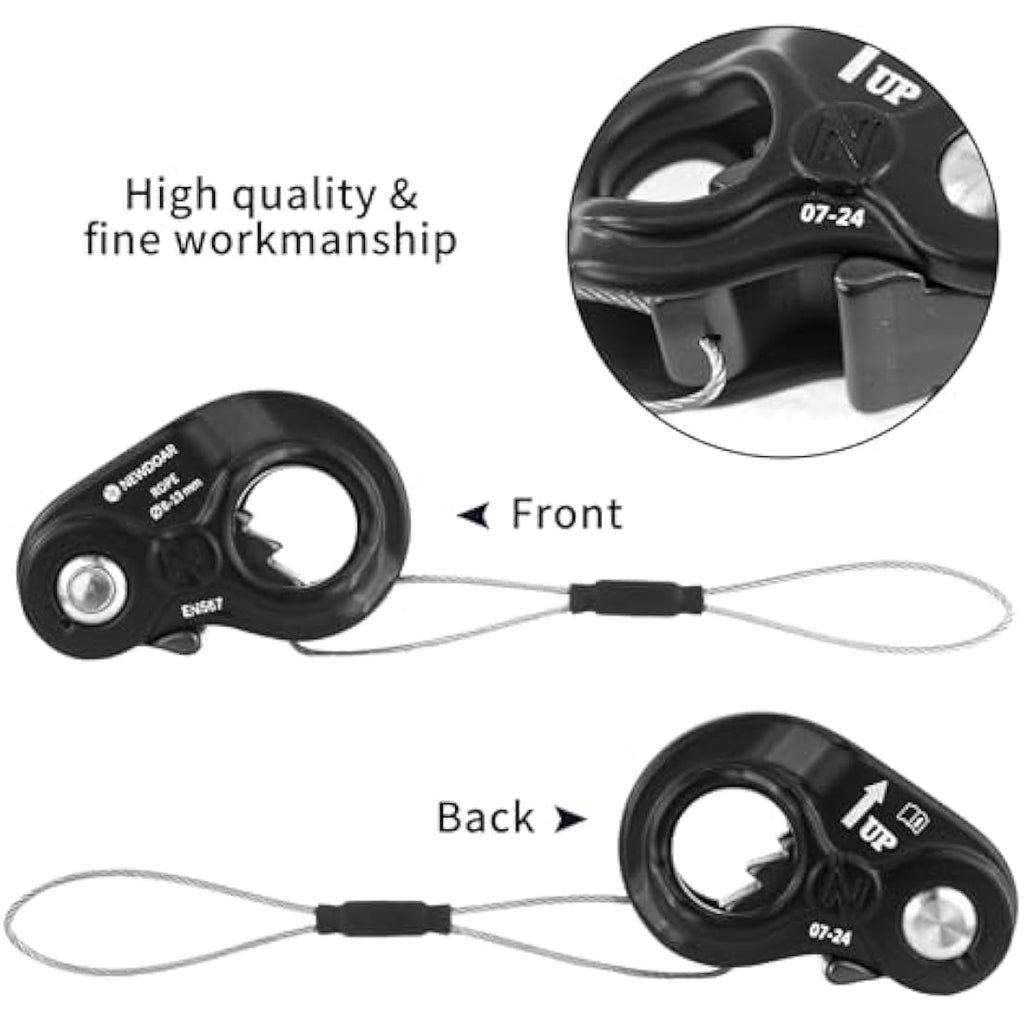NewDoar Lightweight Rope Ascender – 8-13mm Aluminum Rope Clamp for Climbing