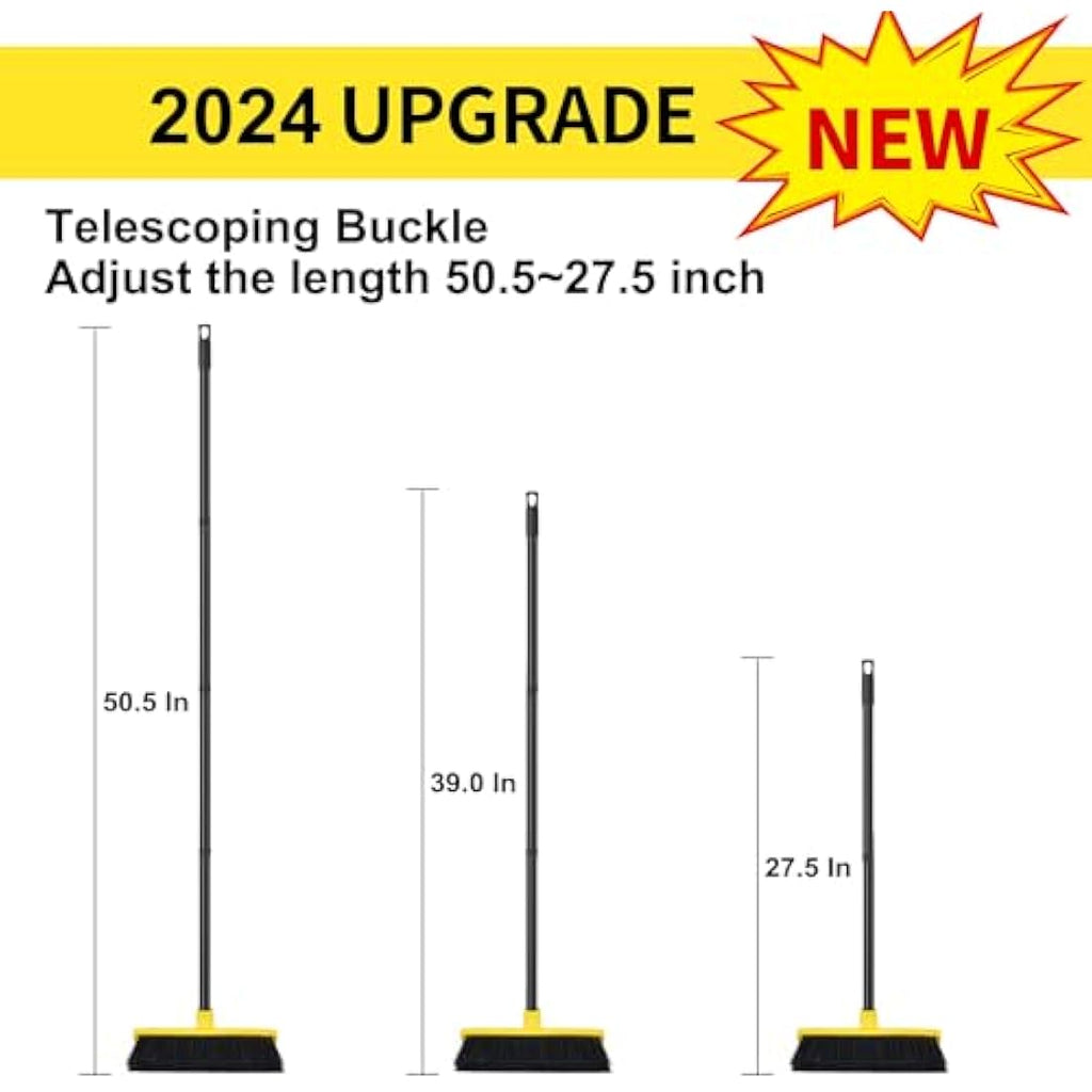 Heavy Duty Yard Brush – Stiff Bristle Outdoor Broom with 150cm Handle