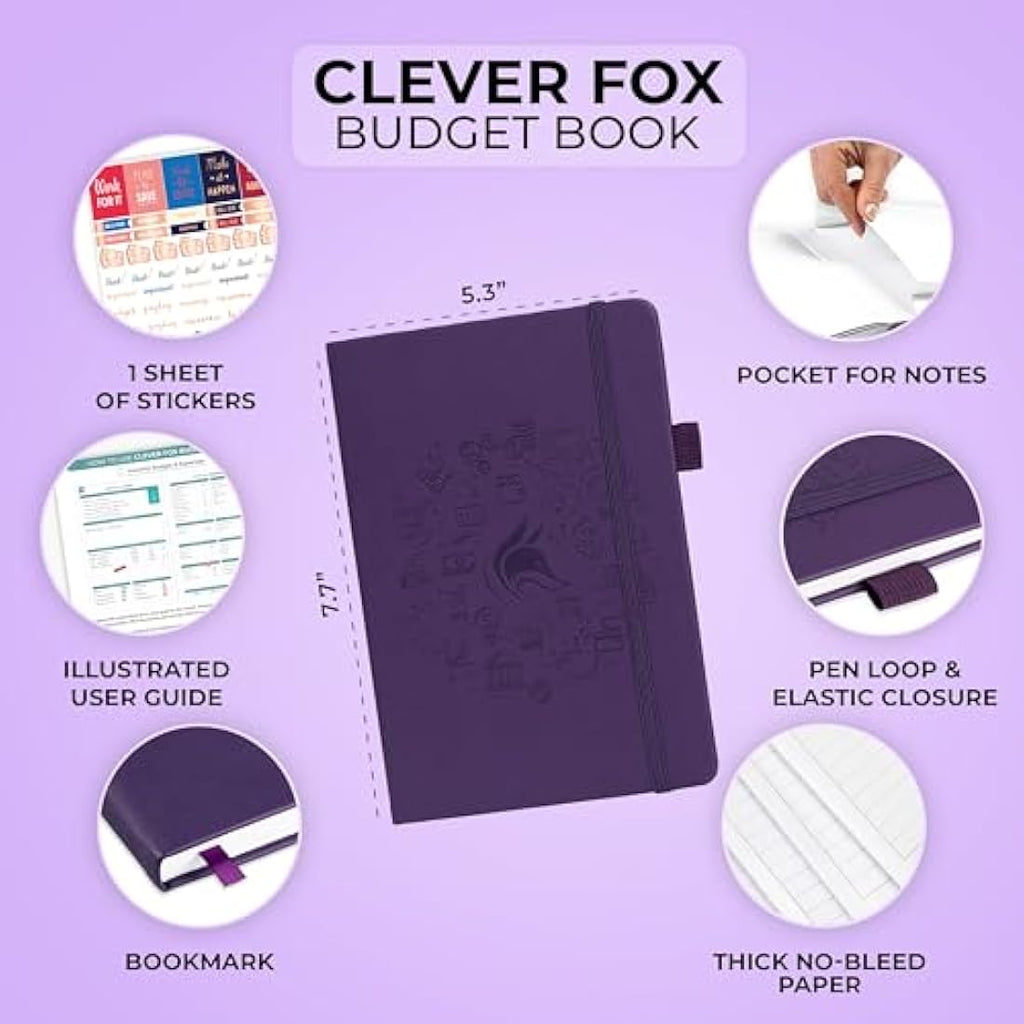Clever Fox Budget Book - Vegan Leather Financial Planner & Expense Tracker