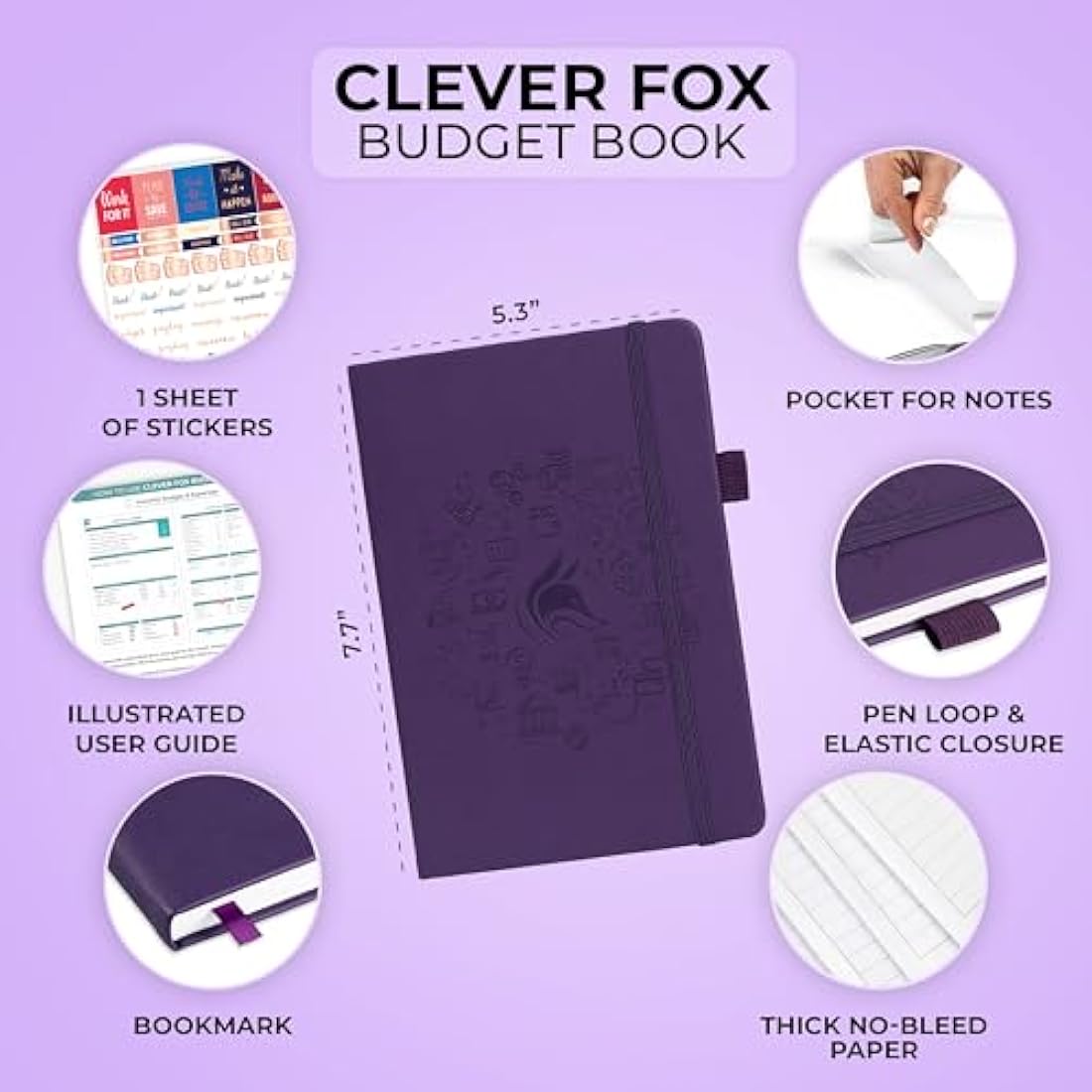 Clever Fox Budget Book - Vegan Leather Financial Planner & Expense Tracker